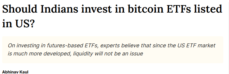 Should Indians invest in bitcoin ETFs listed in US?