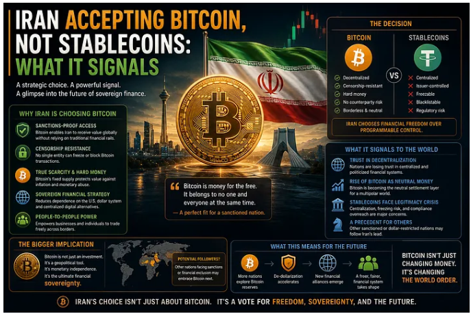 Iran Accepting Bitcoin, Not Stablecoins: What It Signals