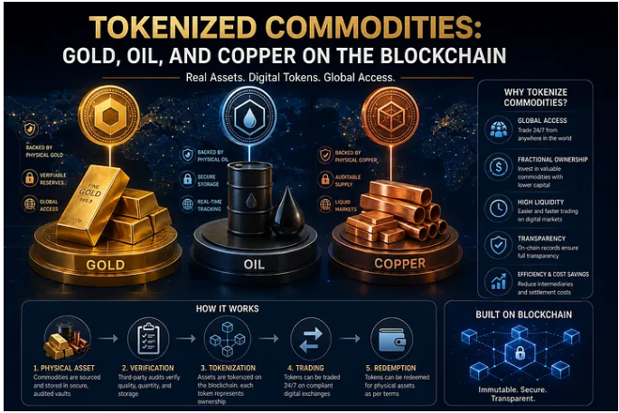 Tokenized Commodities: Gold, Oil, and Copper on the Blockchain