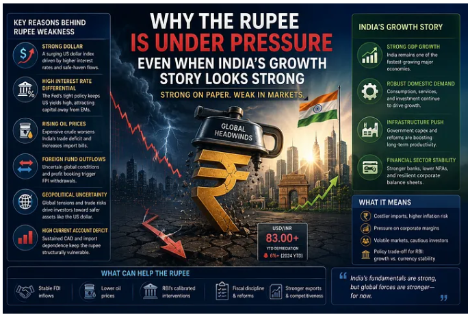 Why the Rupee Is Under Pressure Even When India’s Growth Story Looks Strong