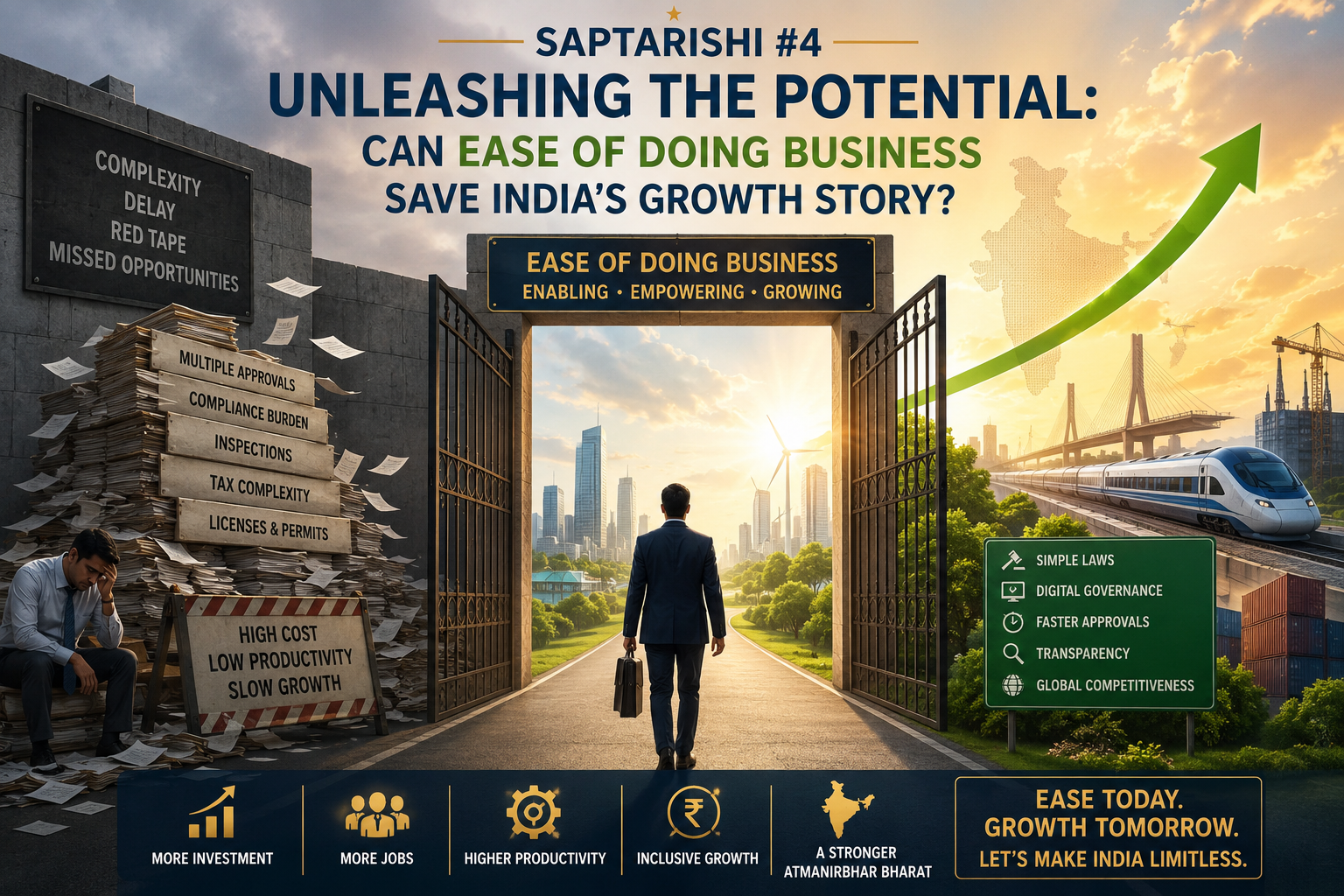 Saptarishi #4 – Unleashing the Potential: Can Ease of Doing Business Save India’s Growth Story?