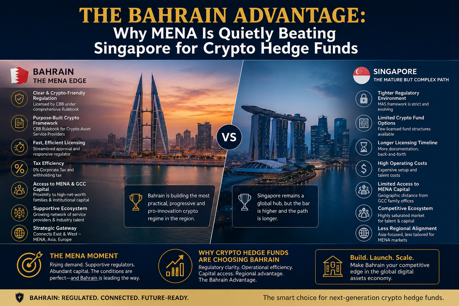 The Bahrain Advantage: Why MENA Is Quietly Beating Singapore for Crypto Hedge Funds