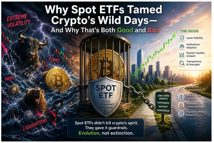 Why Spot ETFs Tamed Crypto’s Wild Days — And Why That’s Both Good and Bad