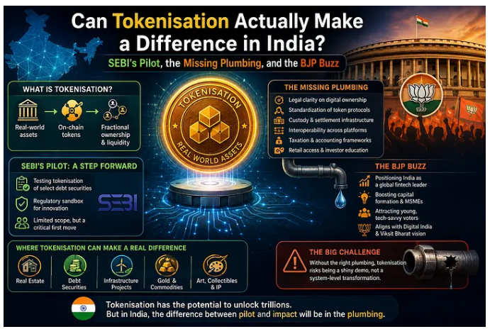 Can Tokenisation Actually Make a Difference in India? SEBI’s Pilot, the Missing Plumbing, and the BJP Buzz